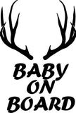 Baby on Board w/ Antlers Decal